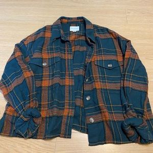 American Eagle Cropped Flannel
